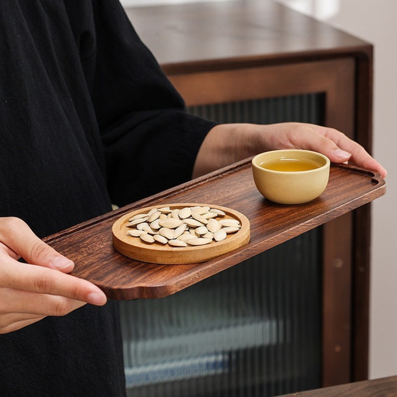 批发穆尼简约相思木实木托盘圆方形椭圆形甜品水果盘饰品|undefined
