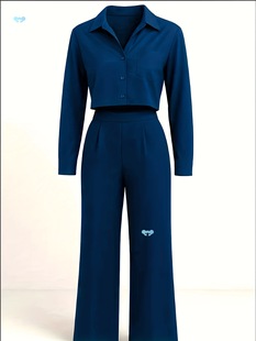 New Women's Long Sleeved and Long Pants 2 Piece Set Cross-Border
