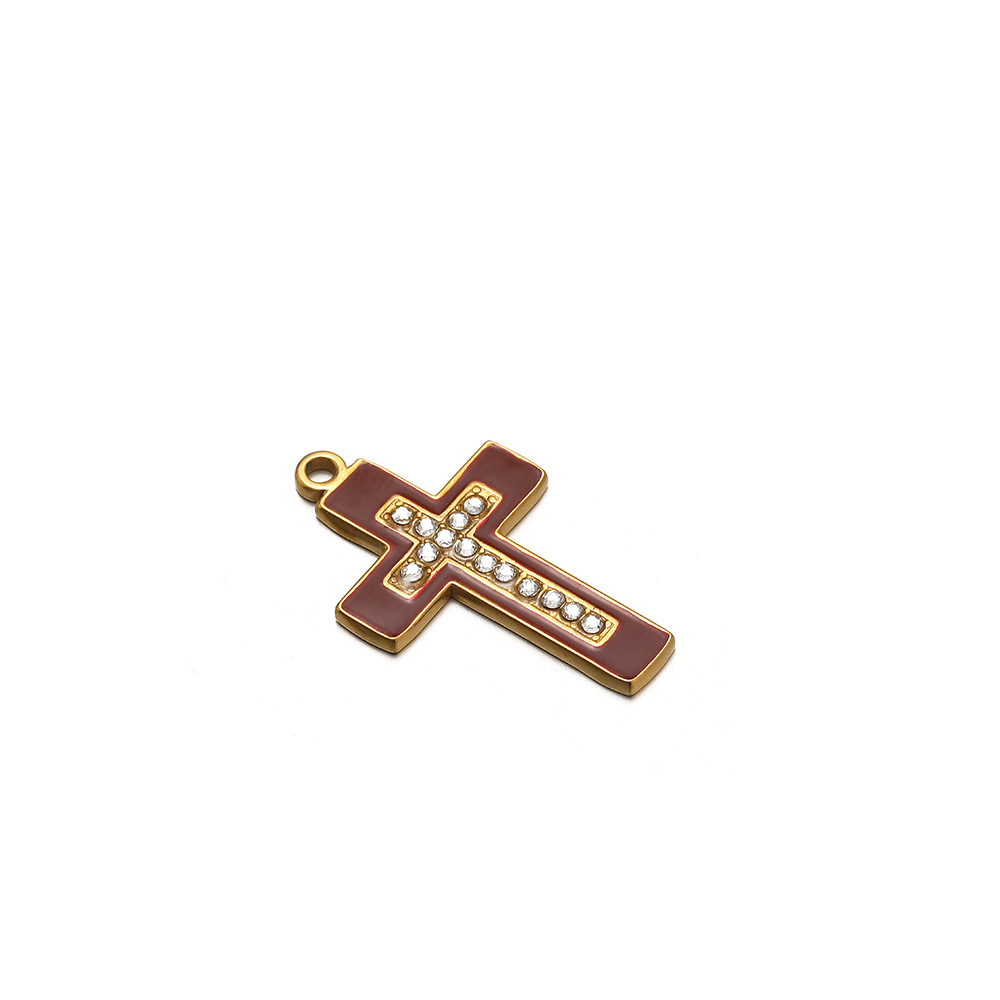 13g Weight Pendant Jewelry Making Type Rhinestones Inlay Material DIY Jewelry Accessories Classification 5 PCS/Package Quantity 304 Stainless Steel Material Cross Pattern Inlay Design Retro, Simple Style Style 5 PCS/Package 304 Stainless Steel Rhinestones Cross Pendant 7