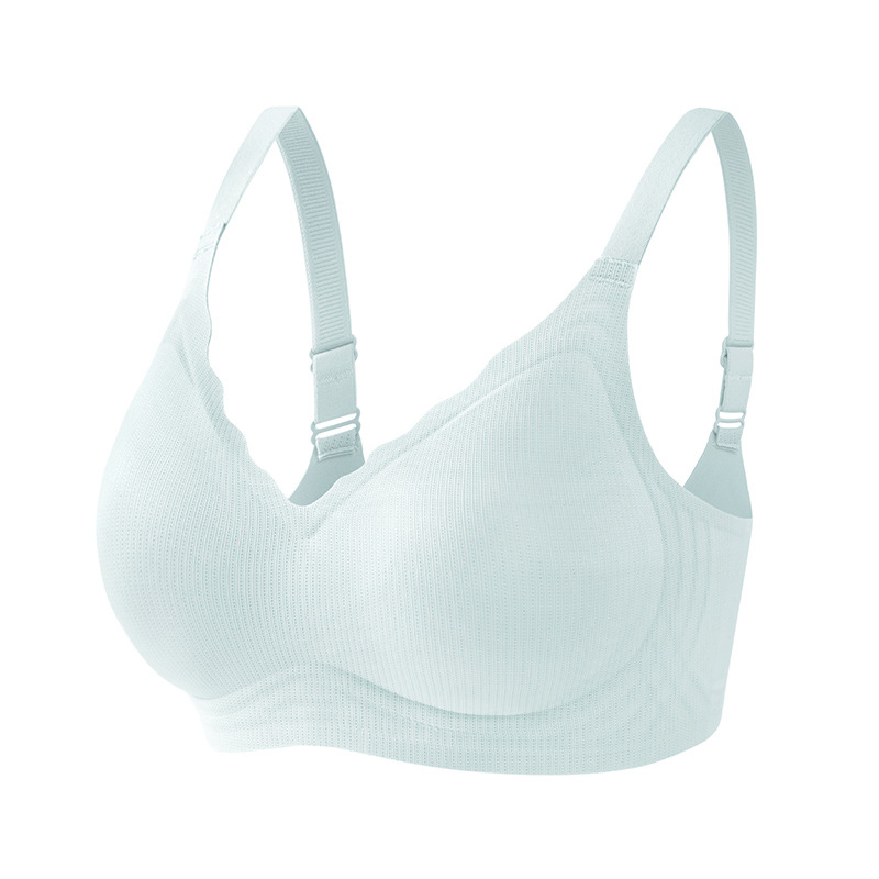 Verano transpirable correa de hombro de jalea ropa interior damas sin anillo de acero sujetador se reúnen en la parte superior de la caída de la copa fija sujetador