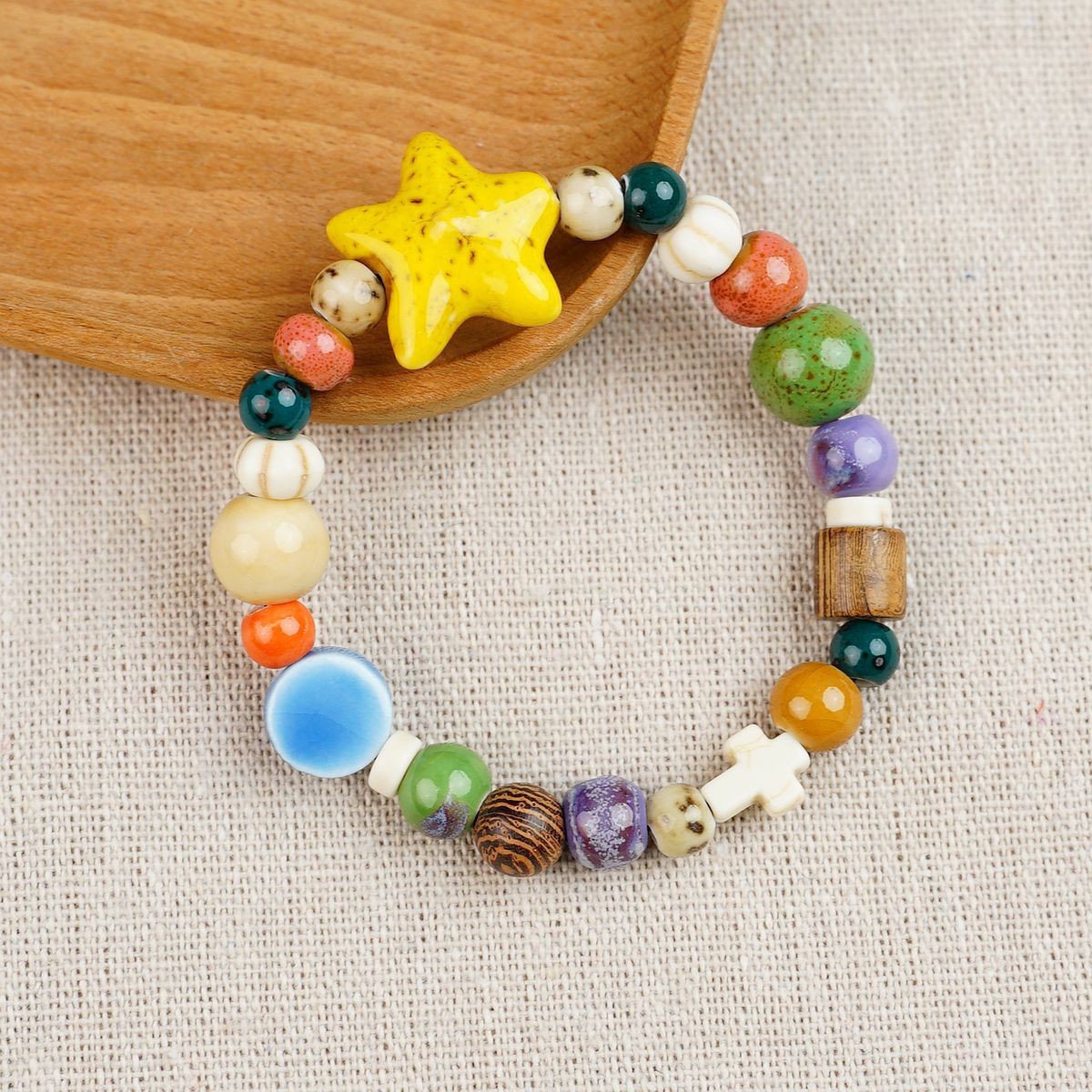 Jingdezhen pulsera de cerámica de verano mujer alta sensación galletas serie de gatos nicho diseño universal pulsera alta sensación