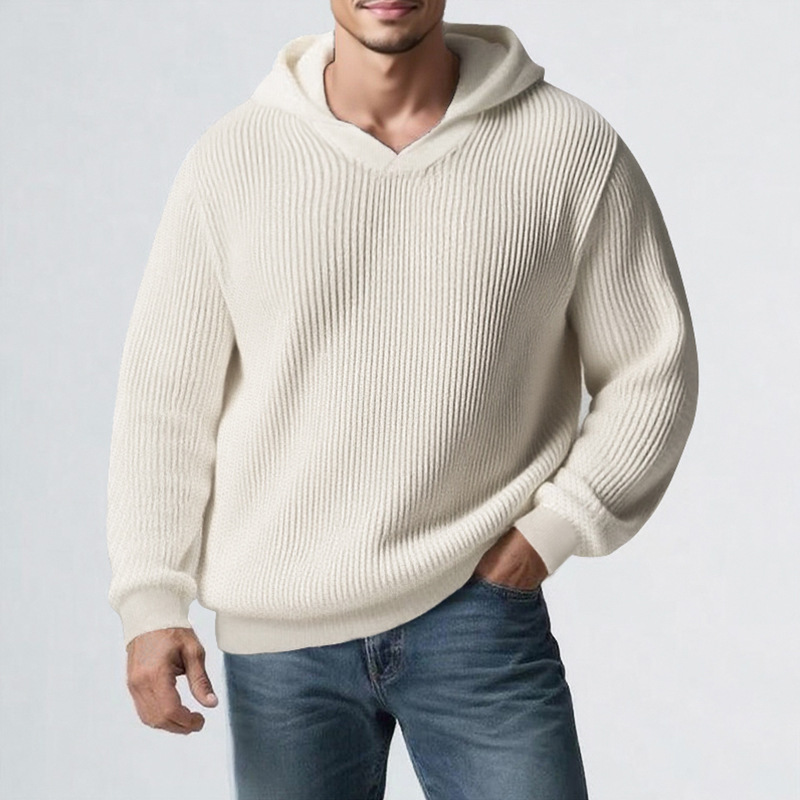 Herren Herbst und Winter Herrenpullover Jugend Kapuzenpullover Herren Einfarbig Lässig All Match Strickpullover Jacke_voghion.com