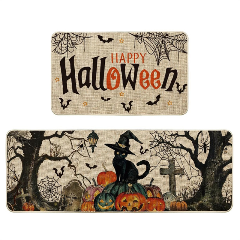 クロスボーダーアメリカハロウィンフロアマットキッチンカバー吸水性と吸油性フットマット玄関エントランスノンスリップ防汚ドアマット卸売|undefined