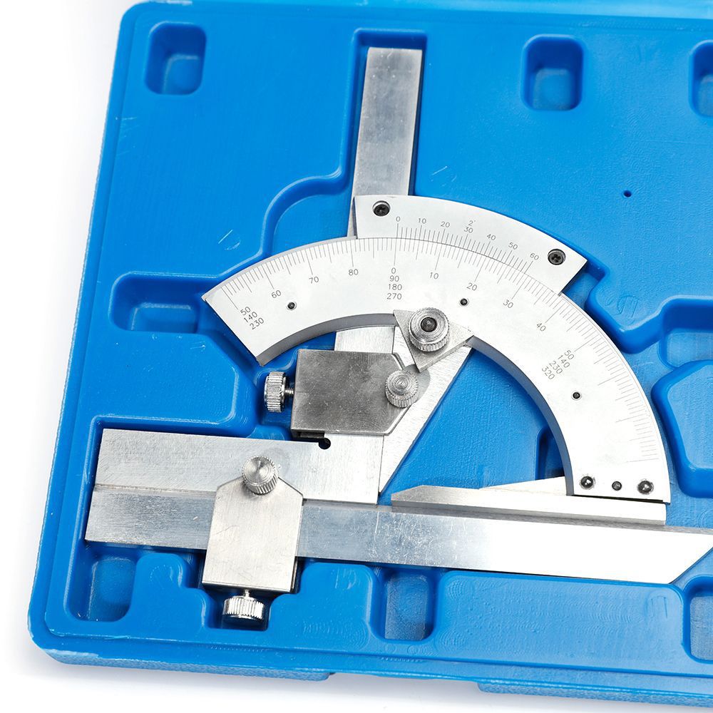 上海川陆不锈钢无视差淬火精密款微调量角器万能角度尺0-320°