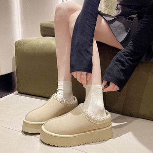 Women's ethnic style thick-soled snow boots fur one-piece cotton boots fleece-lined warm outerwear women's slip-on cotton shoes
