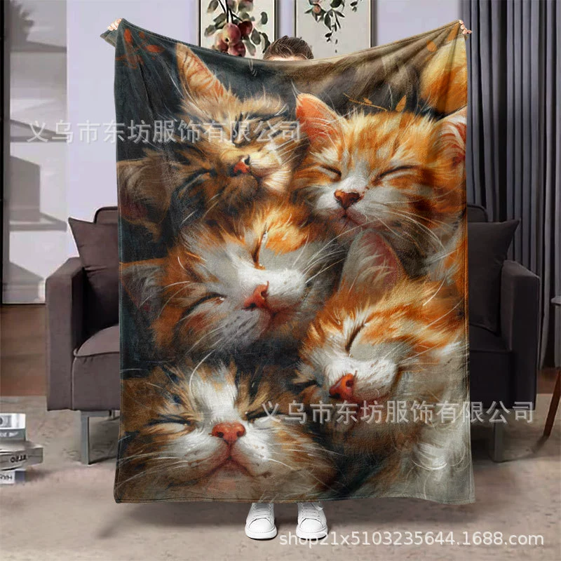 Современные минималистские маленькие животные милые кошки удобные теплые одеяла для домашних путешествий