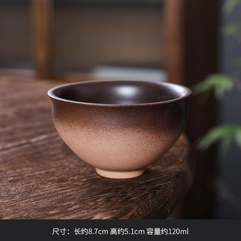 Stoneware imitation firewood tea cup, about 120ml each