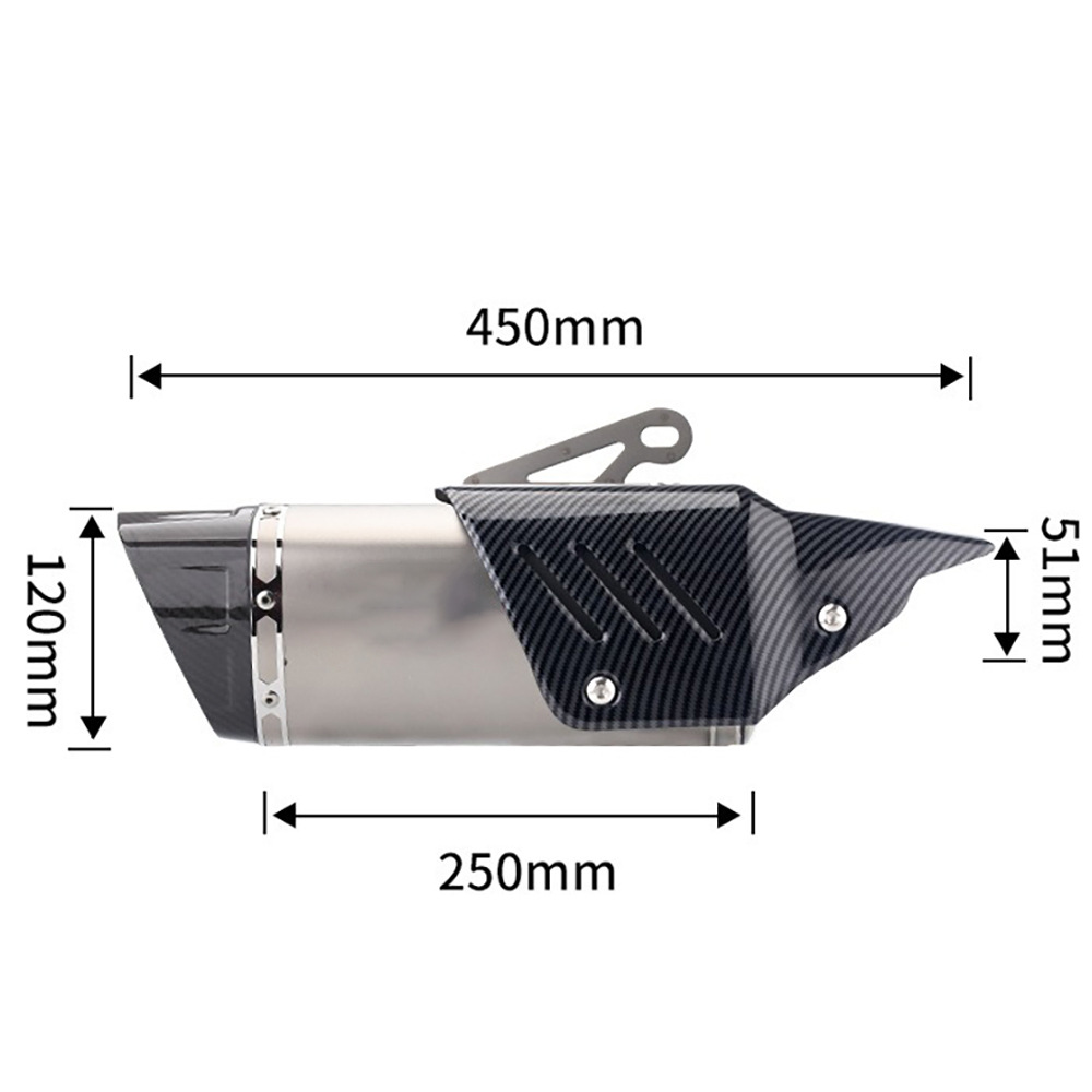 51MM Motorcycle Modified Exhaust Pipe Tail Section M1 Exhaust Pipe Stainless Steel Imitation Carbon Guard R3/R6/Z650