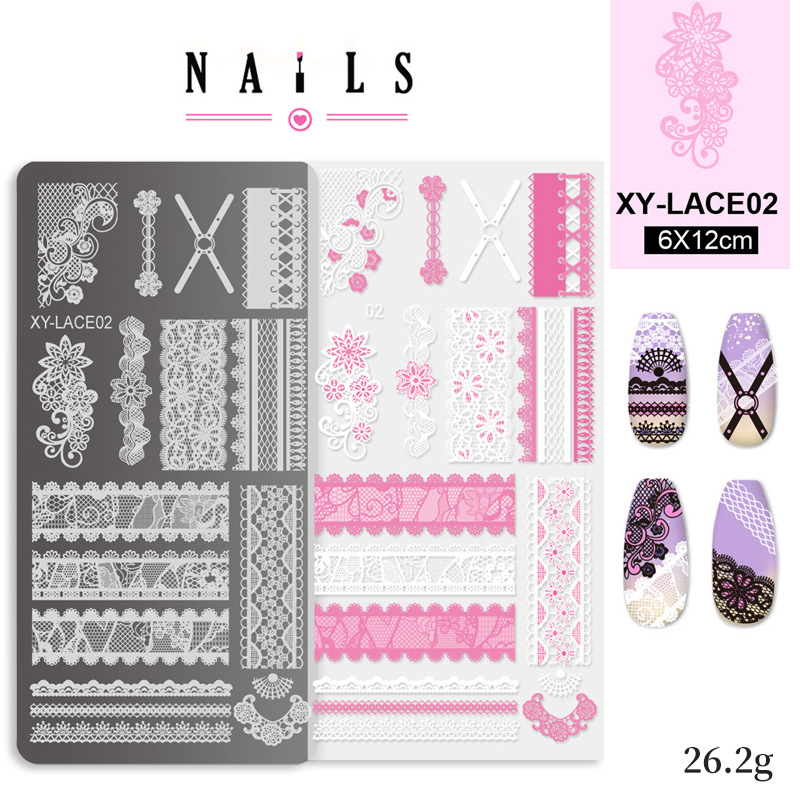 Impresión de acero de manicura con película azul de acero de encaje de transferencia de plantilla de impresión de encaje herramientas de manicura