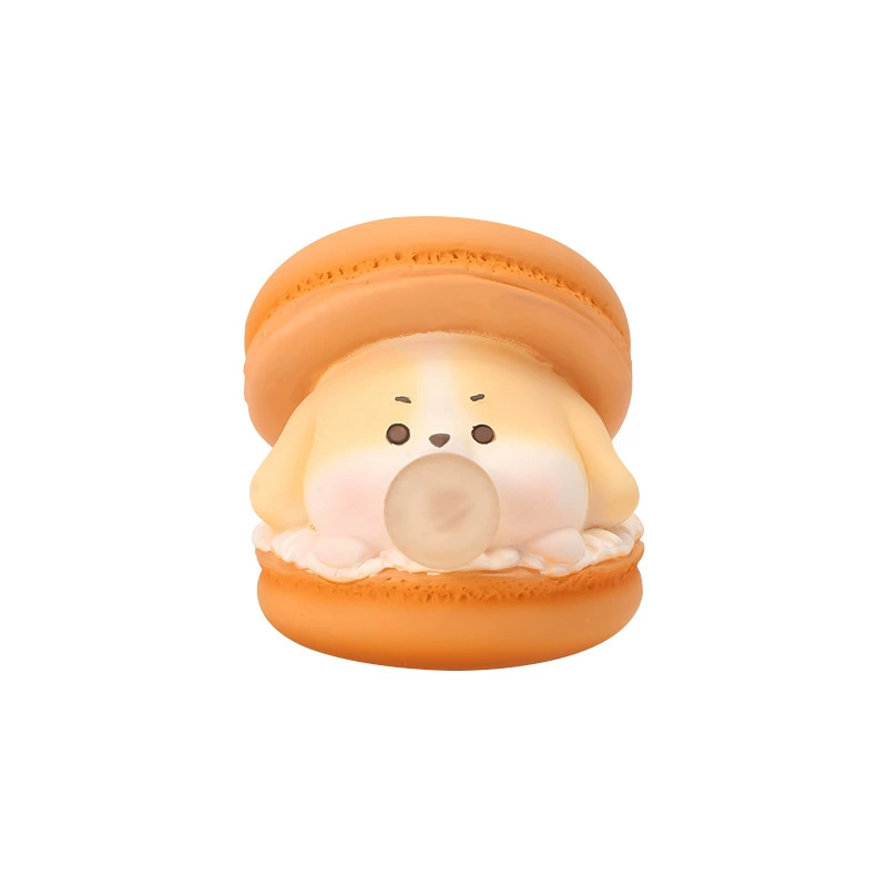 Украшения для стола Mingzuo Bubble Macaron – фигурки макарон, оранжевый щенок / фиолетовая свинка / зеленая лягушка