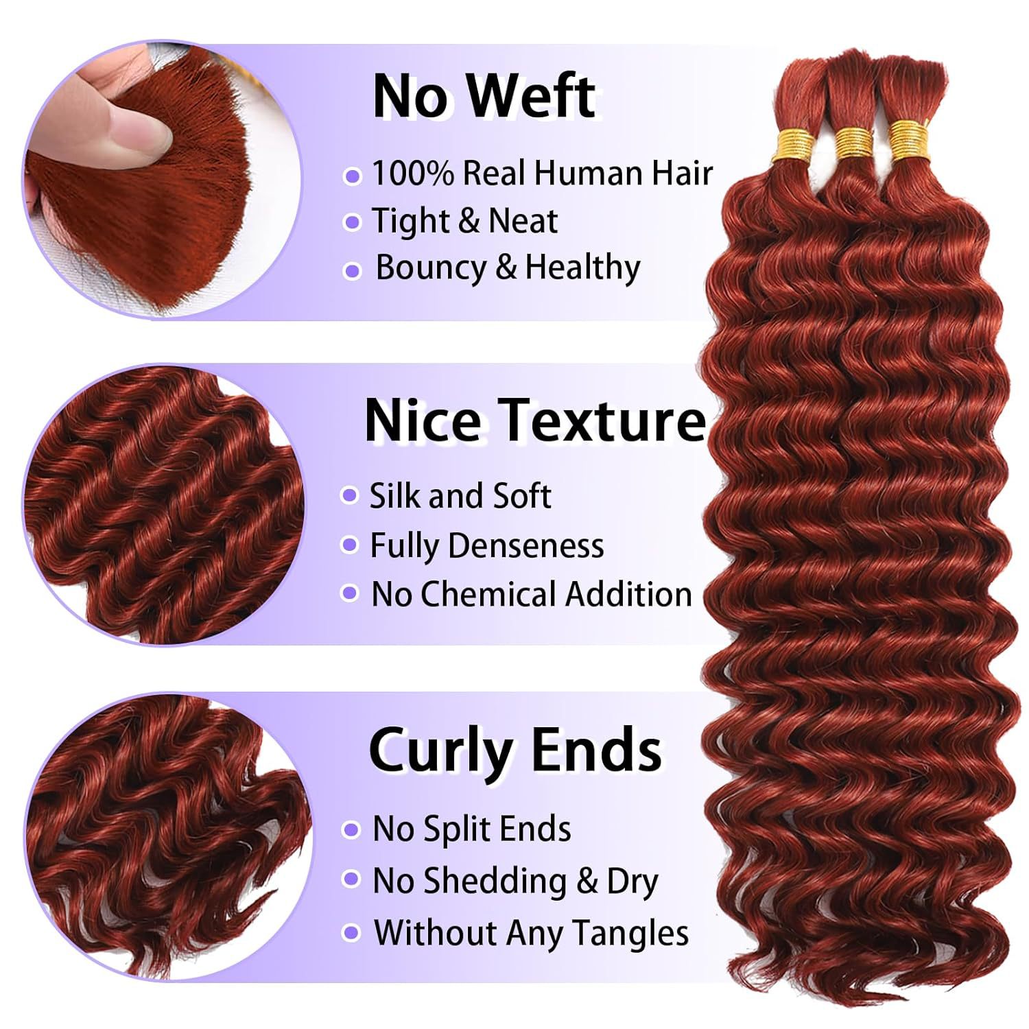 22inch deep wave bulk hair peluca de fibra química cabello trenzado 100g crochet hair