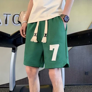 美式短裤男士新款夏季潮牌休闲中裤男生宽松大码运动卫裤五分裤衩