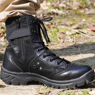 Summer Ultra-Light Combat Boots for Men and Women, High-Top Training Boots, Security Boots, Breathable Training Boots, Side Zipper Mesh Tactical Boots