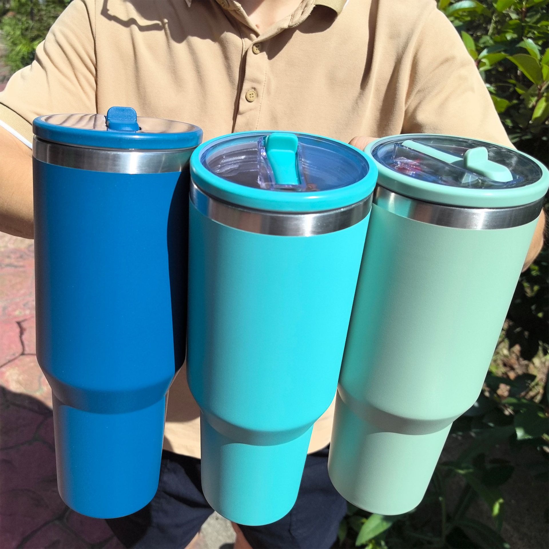 Transfronterizos para la segunda generación de 40 mangos de taza de automóvil de acero inoxidable de gran capacidad de vacío aislante de paja de taza de hielo de automóvil