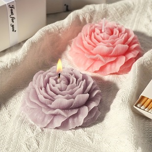 Large Peony Flower Scented Candle Mold DIY Handmade Soap Diffusing Gypsum Home Decoration Silicone Mold