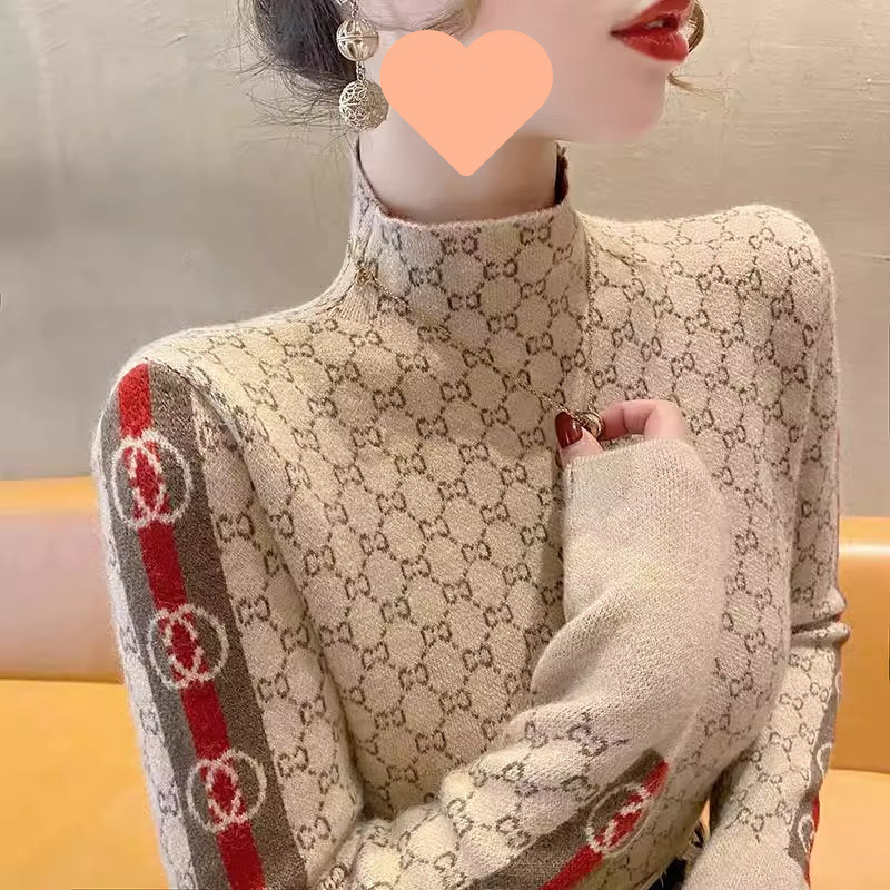 2025 Woolen Daliang Daliang Sweater Flagship Store Women's Export New Autumn and Winter Half Turtleneck Sweater Women