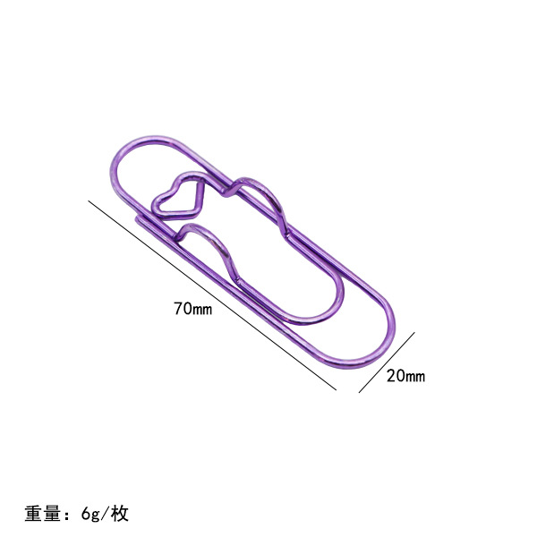Clip de bolígrafo con forma de corazón colorido transfronterizo, clip de metal multifuncional creativo para cuaderno, portalápices portátil, accesorio para cuaderno, artículo de papelería.