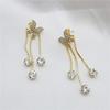 Advanced earrings, high-end, Japanese and Korean, light luxury style, double wear, diamond encrusted