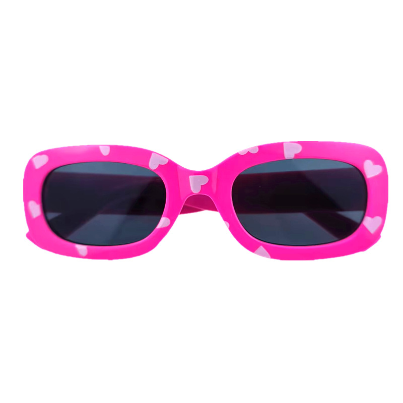 Cute, Novelty, Sweet Style Cute Novelty Sweet Heart Shape Ac UV400 Protection Square Full Frame Kids Sunglasses
