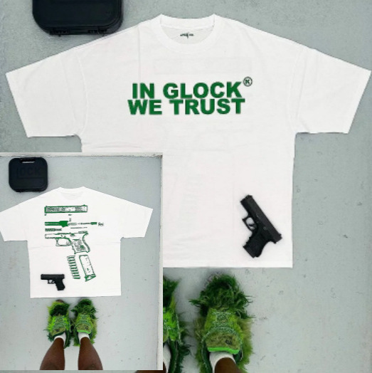 2025 European and American Street Pistol Trendy Brand New Front and Back Printed T-Shirt Gothic High Street Short-Sleeved Versatile Round Neck Top 2025 European and American Street Pistol Trendy Brand New Front and Back Printed T-Shirt Gothic High Street Short-Sleeved Versatile Round Neck Top
