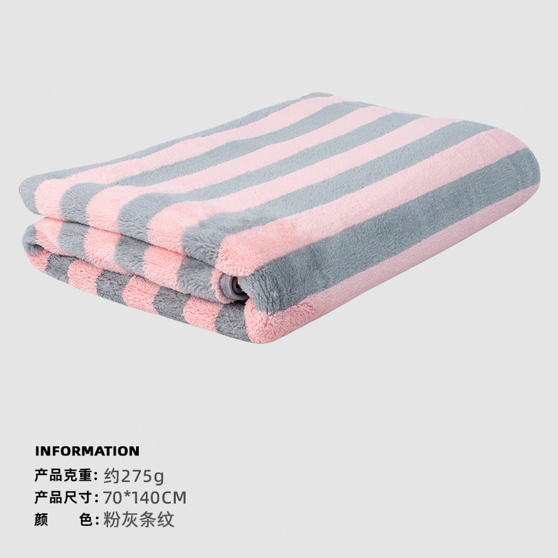 Toallas de baño de lana de coral a rayas para adultos, toallitas de playa personalizadas para bebés, toallas de baño al por mayor