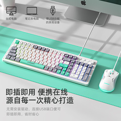 有線発光キーマウスQ908電気競争機械手触りゲーム発光浮上キーボードマウスセット