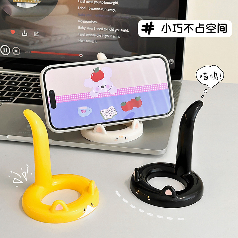 デスクトップ怠惰なスタンド多機能ミニコンパクト携帯電話スタンドクリエイティブ漫画猫タブレットスタンド卸売|undefined
