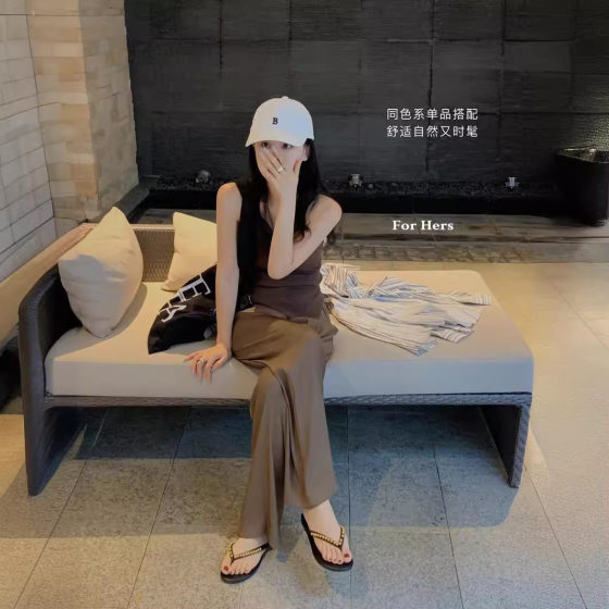 2024 Du Xiaozhai Tea Cup Cool Pants Women's Summer High Waist Loose Urban Casual Anti-mosquito Pants Women