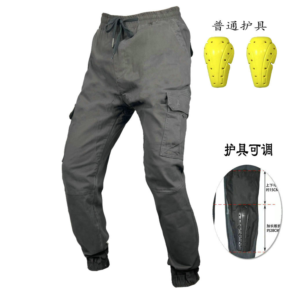LOONG BIKER pantalones de montar en motocicleta de los hombres de la motocicleta multi-bolsa casual pantalones anti-caída tobillo-atado equipo de protección pantalones de la motocicleta
