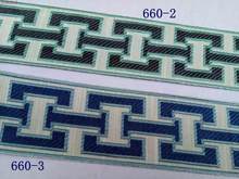 6厘米9厘米宽提花窗帘花边织带简约欧式抽象线条方框支持零裁
