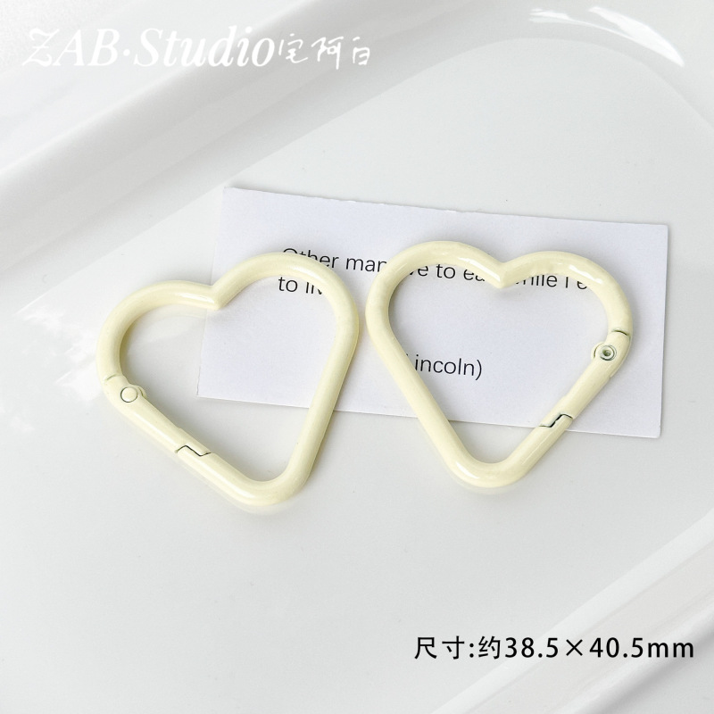 彩色爱心烤漆金属弹簧扣包挂钥匙扣头串珠手工diy材料饰品配件|undefined