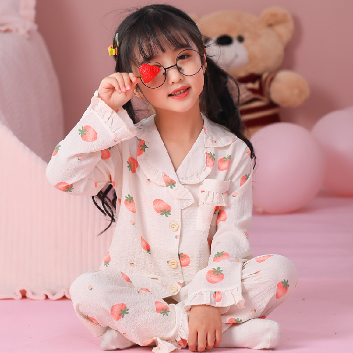 Pijama de niñas de manga larga primavera y otoño espuma ropa casual infantil princesa niña tesoro set de ropa para el hogar