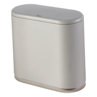 Japanese-style Oval Press-type Lid Trash Can Bathroom Gap Plastic Bucket Classified Storage Paper Basket Household Bucket