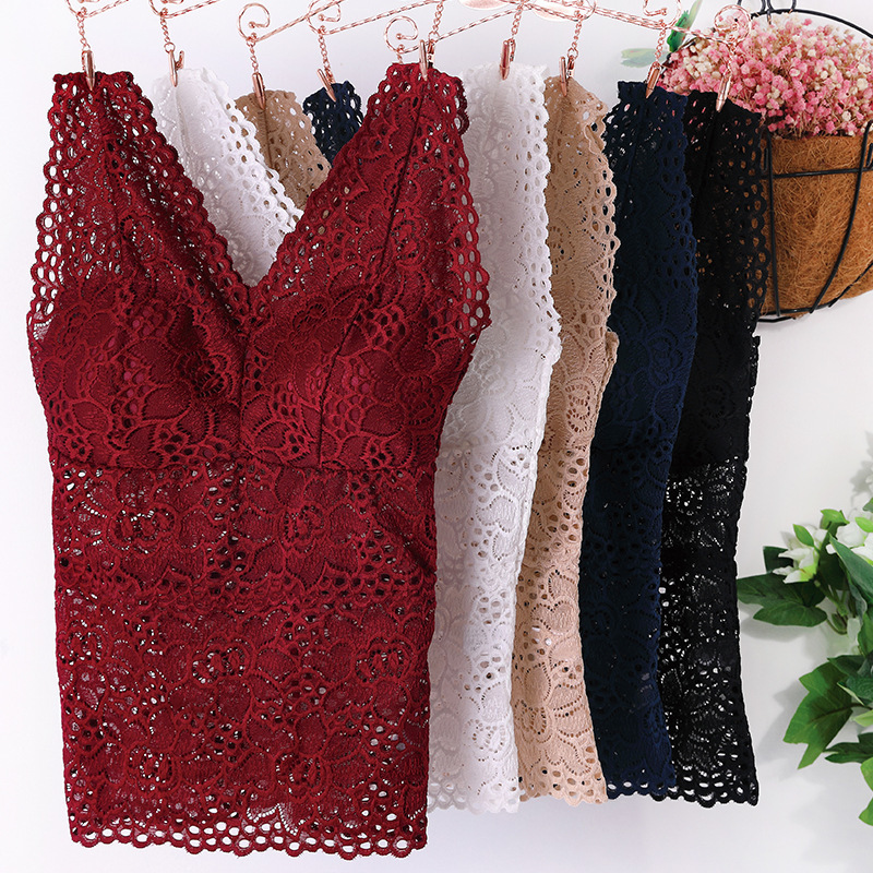 New Lace Trim Plus-Size Long Camisole for Women, Anti-Exposure, Sexy Fashion Lingerie, Thin Tube Top