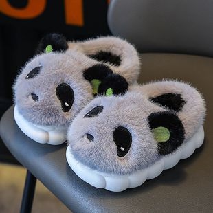 Children's Cotton Shoes Boys Winter 2024 New Thick Bottom Baby Indoor Home Non-slip Girls Bag with Cotton Slippers