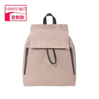 2021新款外贸出口简约百搭学生书包休闲旅行双肩包纯色水桶型背包