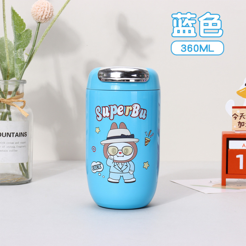 新しいレトロな光沢のあるコーヒー魔法瓶カップインステンレス鋼長期的な断熱インターネット有名人のカップル魔法瓶ウォーターカップ|undefined