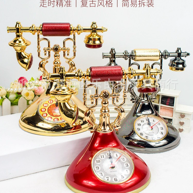 Дворцовый стиль ретро телефон будильник подарок для студента гостиная прикроватная тумбочка бесшумное украшение дома реквизит для фотографий