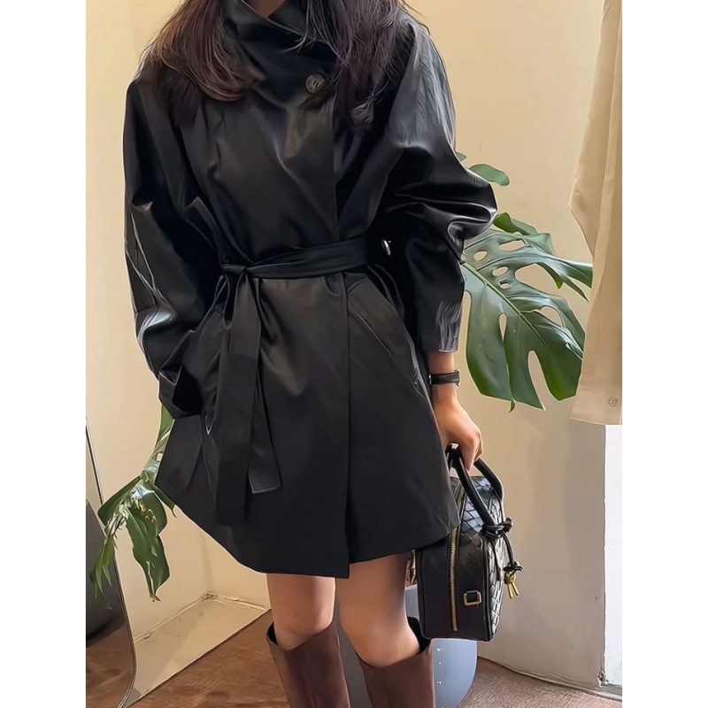 高级感气质炸街减龄中长款皮外套女2025秋季新款法式小个子上衣潮|undefined