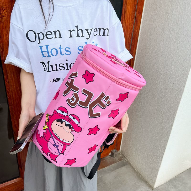 School bag, crayons, crocodile, capacious backpack with zipper