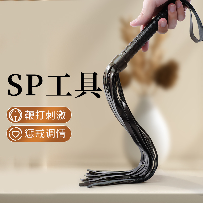 Mystery Lady Tassel Black Leather Whip Sex Toy Flirting Tool Adult Products Supply Sm 200/Box