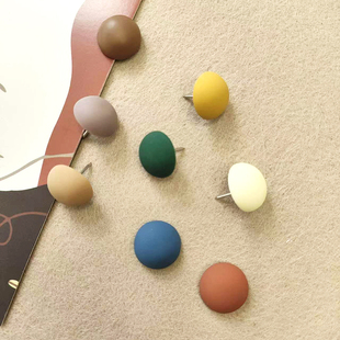 A set of 8 INS Summer Macaron Matte Morandi Felt Board Cork Photo Wall Decorative Stud I-nails