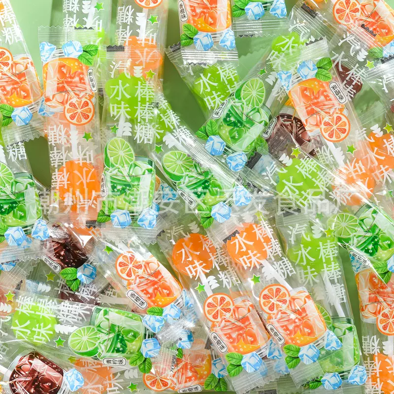可乐汽水棒棒糖青柠香橙味休闲零食酸甜爽口糖果学生小朋友奖励