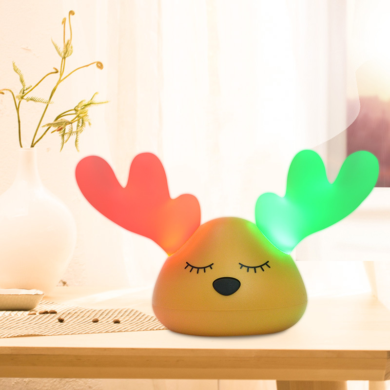 Moose Silicone Tap Tap Light Night Light Charging Deer Night Light Novelty Atmosphere Lamp Children's Gift Cross-border