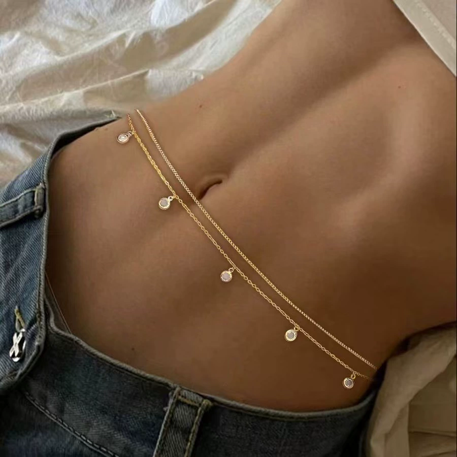 Поясная цепочка (body chain), европейский стиль с кисточками и коробкой, простой элегантный аксессуар