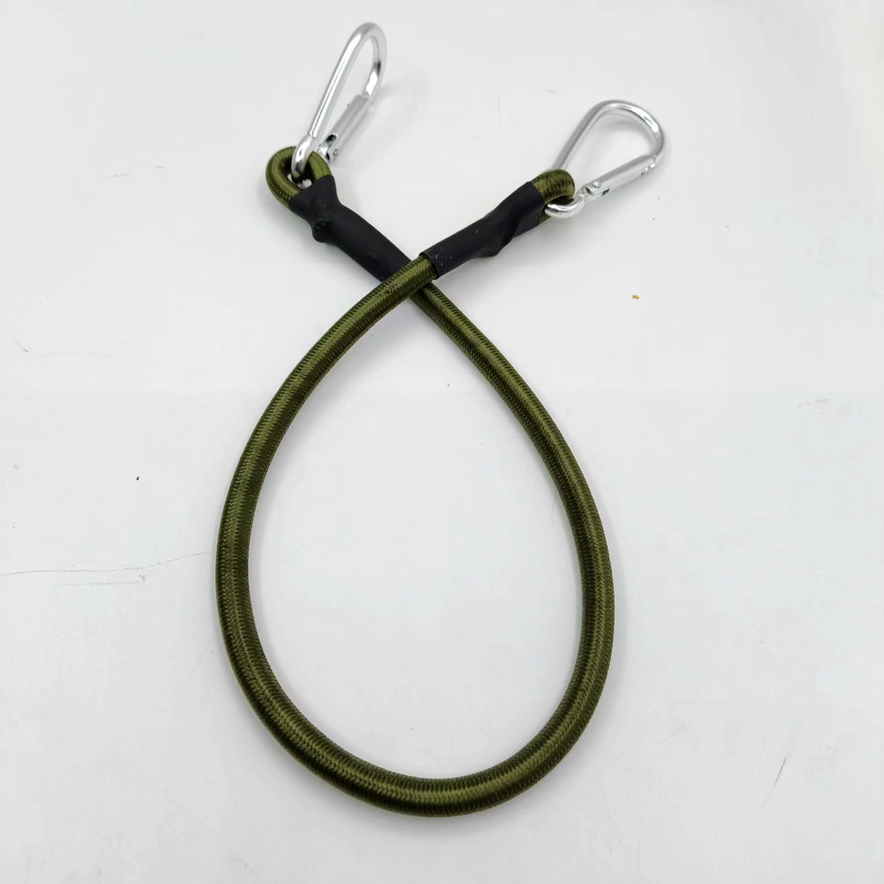 Mosquetón al aire libre cuerda elástica verde militar 8mm cuerda elástica correa de equipaje gancho de cuerda de tienda