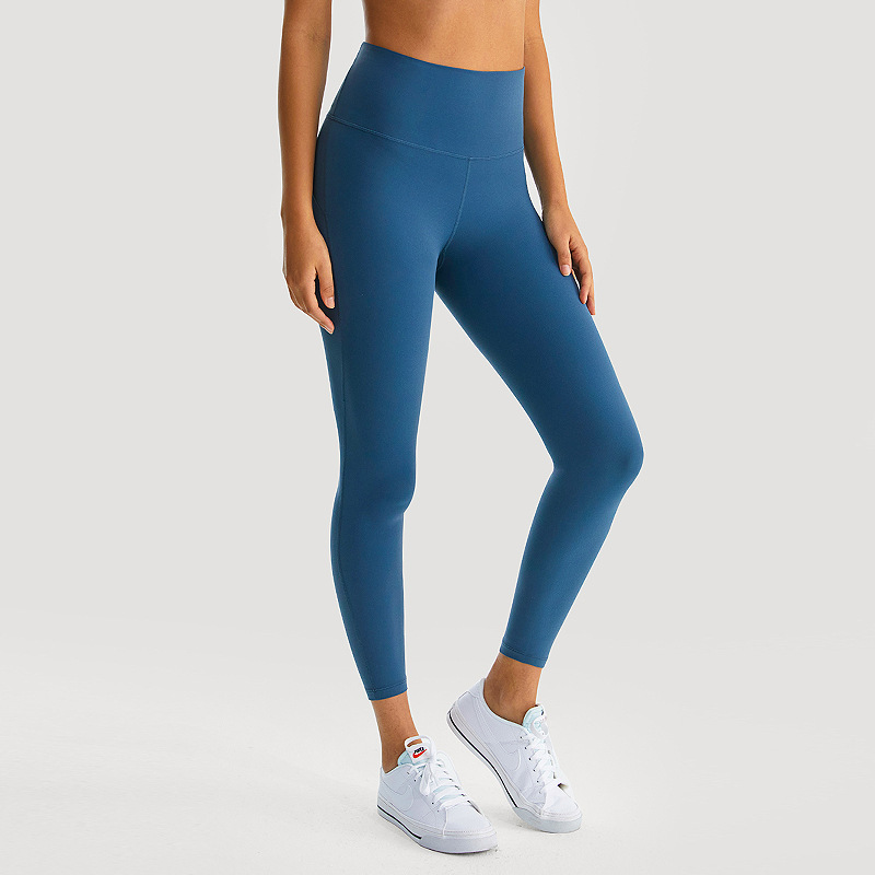 Fitness yoga pantalones de las mujeres cepillado vientre desnudo contracción cintura alta Levantamiento de cadera alto elástico de secado rápido corriendo estiramiento recortado Pantalones deportivos