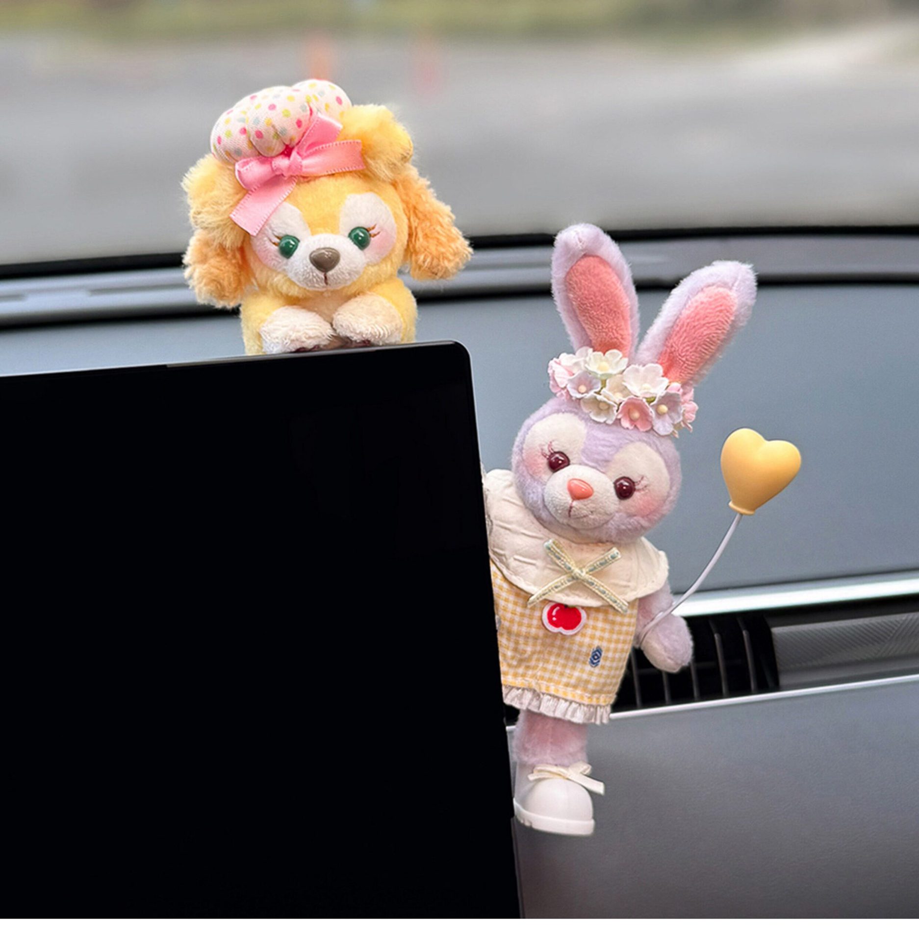2026 New Car Ornaments for the Dashboard Screen, Car-Mounted Dolls, Display Interior Decorations, Belle and Stellalou