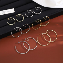 复古港风设计感简约素圈蚊香盘耳夹女 高级感ins风免打孔气质耳环