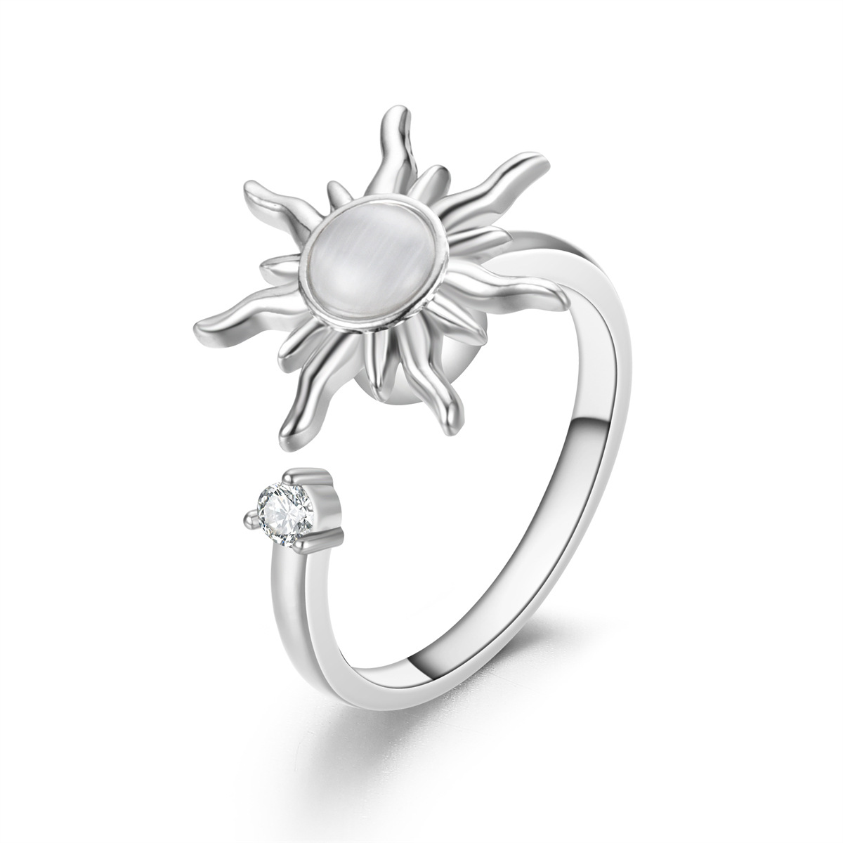 Lady Star Moon Stainless Steel Plating Open Ring 1 Piece